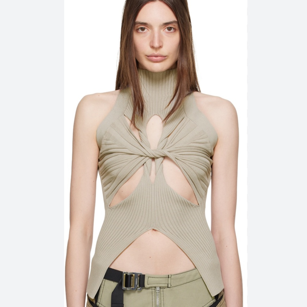 DION LEE TWISTED TOP - Size Small Beige